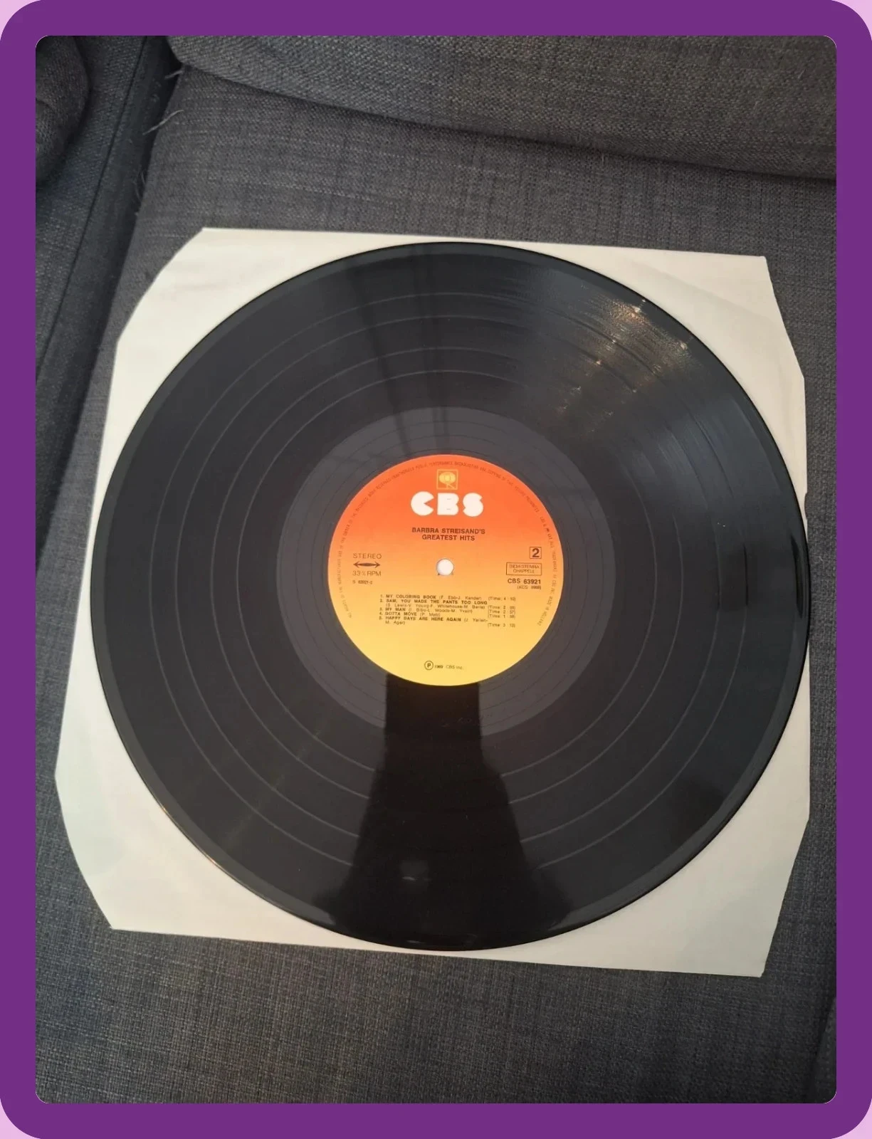 Barbra Streisand Greatest Hits 33T – photo 3